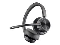 Poly Voyager 4320 - Voyager 4300 series - headset - på örat - Bluetooth - trådlös, kabelansluten - USB-C - svart - Certifierad för Microsoft-teams, Zoomcertifierad 76U50AA