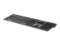 HP 725 - Tangentbord - flera enheter, uppladdningsbar, drivs av SuperCapacitor - full size - trådlös - 2.4 GHz, Bluetooth - QWERTY - hela norden - svart kvällning 9T5B2AA#UUW