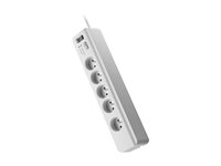 APC SurgeArrest Essential - Överspänningsskydd - AC 230 V - 2300 Watt - utgångskontakter: 5 - 1.83 m sladd - Belgien, Frankrike - vit PM5-FR