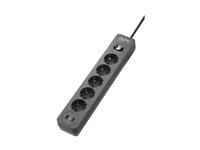 APC Essential Surgearrest PME5U2B - Överspänningsskydd - AC 220/230/240 V - 2300 Watt - utgångskontakter: 5 - 1.52 m sladd - Tyskland - svart PME5U2B-GR