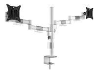 Multibrackets M Officeline - Monteringssats (bordsfäste, dubbel VESA arm-montering) - för 2 LCD-bildskärmar - stål - vit - skärmstorlek: 15"-30" - disk-monteringsbar 7350022736627