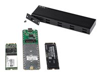 StarTech.com USB-C 10 Gbps till M.2 NVMe eller M.2 SATA SSD-inneslutning - Portabel extern M.2 PCIe/SATA NGFF SSD-inneslutning i aluminium - USB Type-C och USB-A värdkablar - Stöder 2230/2242/2260/2280 - Förvaringslåda - M.2 - M.2 Card - USB 3.2 (Gen 2) - svart - TAA-kompatibel SM2E1BMU31C