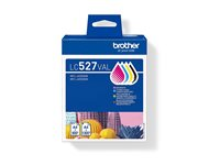 Brother LC527 Value Pack - 4-pack - svart, gul, cyan, magenta - original - hängande låda - bläckpatron - för Brother MFC-J4350DW, MFC-J4550DW LC527VAL