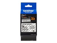 Brother TZe-S121 - Extrastark häftning - svart på klar - Rulle (0,9 cm x 8 m) 1 kassett(er) bandlaminat - för Brother PT-D210, D600, H110; P-Touch PT-1005, 1880, E310, E800; P-Touch Cube Plus PT-P710 TZES121