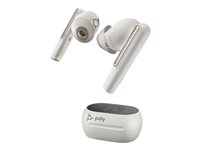 Poly Voyager Free 60+ UC - True wireless-hörlurar med mikrofon - inuti örat - Bluetooth - aktiv brusradering - USB-C via Bluetooth-adapter - sandvit - Zoomcertifierad 7Y8G6AA