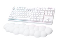 Logitech G G715 - Tangentbord - utan numerisk knappsats - bakgrundsbelyst - trådlös - Bluetooth, 2.4 GHz - QWERTY - nordiskt (danska/finska/norska/svenska) - tangentbrytare: Tactile - vit 920-010462