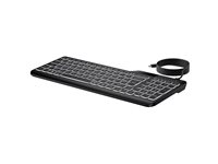 HP 405 - Tangentbord - flera enheter - 65% - compact - bakgrundsbelyst - USB - hela norden - svart 7N7C1AA#UUW