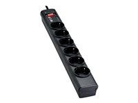 Eaton Protection Strip PS6D - Överspänningsskydd - Växelström 220-250 V - 2500 Watt - utgångskontakter: 6 - svart PS6D