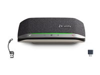 Poly Sync 20+ - Smart högtalartelefon - Bluetooth - kabelansluten, trådlös - USB-A - silver, svart - Certifierad för Microsoft-teams, Zoomcertifierad B95VKAA#AC3
