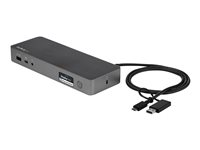 StarTech.com USB-C- och USB-A-dockningsstation - hybrid universell dockningsstation för bärbar dator med dubbelskärm för 4K vid 60 Hz samt HDMI och DisplayPort - USB 3.1 Gen 1-hubb, GbE - strömförsörjning på 60 W - Windows, Mac och Chrome - dockningsstation - USB-C - 2 x HDMI, 2 x DP - 1GbE DK30C2DPPDUE