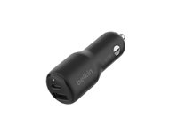 Belkin BoostCharge - Strömadapter för bil - 42 Watt - PD 3.0, Fast Charge - 2 utdatakontakter (USB, 24 pin USB-C) CCB005BTBK