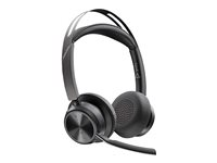 Poly Voyager Focus 2-M - Headset - på örat - Bluetooth - trådlös, kabelansluten - aktiv brusradering - USB-C via Bluetooth-adapter - svart - Certifierad för Microsoft-teams 77Y90AA
