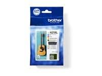 Brother LC421XL - 4-pack - XL - svart, gul, cyan, magenta - original - bläckpatron - för Brother DCP-J1140DW, MFC-J1010DW, MFC-J1012DW LC421XLVAL