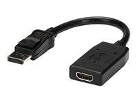 StarTech.com DisplayPort till HDMI-videoadapter - Videokort - DisplayPort hane till HDMI hona - 24 cm - svart - för P/N: MST14DP123DP, MSTCDP123DP, SV231QDPU34K, TB3DK2DPPDUE, TB3DKDPMAW, TB3DKDPMAWUE DP2HDMI