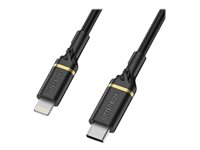 OtterBox Standard - Lightning-kabel - Lightning hane till 24 pin USB-C hane - 1 m - svart skimmer - USB Power Delivery (60W) 78-52551