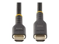 StarTech.com 30ft (10m) Active HDMI Cable w/ Ethernet - HDMI 2.0 4K 60Hz UHD - Rugged HDMI Cord w/ Aramid Fiber - Durable High Speed HDMI Cable - Heavy-Duty HDMI 2.0 Cable - Hög hastighet - HDMI-kabel med Ethernet - HDMI hane till HDMI hane - 10 m - svart RH2A-10M-HDMI-CABLE