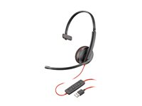 HP Poly Blackwire C3210 - Blackwire 3200 Series - headset - på örat - kabelansluten - USB-A - svart - Skype-certifierat, Avaya-certifierad, Cisco Jabber-certifierad 77R24A6