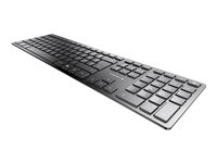 CHERRY KW 9100 SLIM - Tangentbord - trådlös - 2.4 GHz, Bluetooth 4.0 - hela norden - tangentbrytare: CHERRY SX - svart, silver JK-9100PN-2