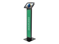 Compulocks Galaxy Tab A8 10.5" Space Enclosure Brandable Floor Stand - Ställ - för surfplatta - märkningsbar - låsbar - höggradig aluminium - svart - skärmstorlek: 10.5" - golvstående - för Samsung Galaxy Tab A8 (10.5 tum) 140B105GA8SB