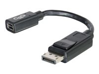 C2G 15cm DisplayPort to Mini DisplayPort Adapter Converter 4K UHD - DP Male to Mini DP Female - Black - DisplayPort-kabel - Mini DisplayPort (hona) till DisplayPort (hane) - 15 cm - svart 84305