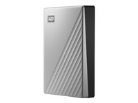 WD My Passport Ultra for Mac WDBPMV0040BSL - Hårddisk - krypterat - 4 TB - extern (portabel) - USB 3.0 (USB-C kontakt) - 256 bitars AES - silver WDBPMV0040BSL-WESN