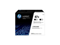 HP 87X - 2-pack - Lång livslängd - svart - original - LaserJet - tonerkassett (CF287XD) - för LaserJet Enterprise M506, MFP M527; LaserJet Enterprise Flow MFP M527; LaserJet Pro M501 CF287XD
