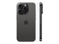 Apple iPhone 15 Pro - 5G smartphone - dual-SIM / Internminne 512 GB - OLED-skärm - 6.1" - 2556 x 1179 pixlar (120 Hz) - 3 st. bakre kameror 48 MP, 12 MP, 12 MP - front camera 12 MP - svart titan MTV73QN/A