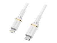 OtterBox Standard - Lightning-kabel - Lightning hane till 24 pin USB-C hane - 1 m - molndammig vit - USB Power Delivery (60W) 78-52552