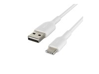 Belkin BoostCharge - USB-kabel - 24 pin USB-C (hane) till USB (hane) - 1 m - vit CAB001BT1MWH