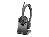 Poly Voyager 4320-M - Headset - på örat - Bluetooth - trådlös, kabelansluten - USB-A via Bluetooth-adapter - svart - Certifierad för Microsoft-teams, Zoomcertifierad 77Y98AA