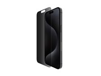 Belkin ScreenForce Pro - Skärmskydd för mobiltelefon - 2.5D - glas - med sekretessfilter - glas - för Apple iPhone 15 Pro Max OVA150ZZ