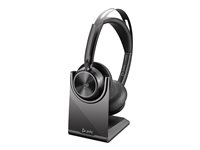 Poly Voyager Focus 2 - Headset - på örat - Bluetooth - trådlös - aktiv brusradering - USB-C via Bluetooth-adapter - svart - Zoomcertifierad, Certifierad för Microsoft-teams 9T9J6AA#AC3