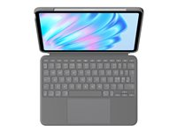 Logitech Combo Touch - Tangentbord och foliefodral - med pekdyna - bakgrundsbelyst - Apple Smart connector - QWERTY - nordiskt (danska/finska/norska/svenska) - oxford-grå - för Apple 11-inch iPad Air (M2, M3) 920-012634