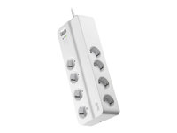 APC SurgeArrest Essential - Överspänningsskydd - AC 230 V - 2300 Watt - utgångskontakter: 8 - 2 m sladd - Tyskland - vit PM8-GR