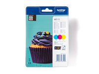 Brother LC123 RainbowPack - Gul, cyan, magenta - original - blister - bläckpatron - för Brother DCP-J100, J105, J132, J152, J172, J552, J752, MFC-J245, J650, J6520, J6720, J6920 LC123RBWBP