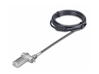 StarTech.com 25-Pack Laptop Lock, Compatible w/Noble Wedge/Nano/K-Slot - Lås för säkerhetskabel - svart, silver - 2 m - TAA-kompatibel (paket om 25) UNIVCS25-LAPTOP-LOCK