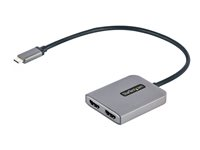 StarTech.com USB-C to Dual HDMI MST HUB, Dual HDMI 4K 60Hz, USB Type C Multi Monitor Adapter for Laptop w/ 1ft (30cm) cable, DP 1.4 Multi-Stream Transport Hub, USB Type C to 2x HDMI Ports - USB-C to HDMI Splitter (MST14CD122HD) - Videokort - 24 pin USB-C hane till HDMI hona - grå MST14CD122HD