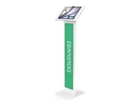 Compulocks iPad Air M2 & M3 13", Apex Enclosure Brandable Floor Stand - White - Ställ - för surfplatta - märkningsbar - låsbar - metall, polypropylen - vit - skärmstorlek: 13" - monteringsgränssnitt: 100 x 100 mm - golvstående - för Apple 13-inch iPad Air (M2, M3) 140W13APXW