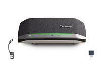 Poly Sync 20+M - Smart högtalartelefon - Bluetooth - kabelansluten, trådlös - USB-A, USB-C - svart - Certifierad för Microsoft-teams B95VLAA#AC3