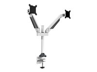 Multibrackets M VESA Gas Lift Arm Dual - Monteringssats (2 vridbara armar) - för 2 LCD-bildskärmar - aluminium - vit - skärmstorlek: 15"-32" - skrivbord 7350022737181