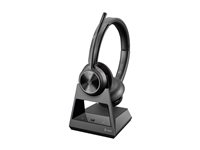 HP Poly Savi 7320 - Savi 7300 series - headset - på örat - DECT - trådlös - USB-A via DECT-adapter - svart - Certifierad för Microsoft-teams, UC-certifierad 8L553AA#ABB