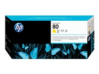 HP 80 - 17 ml - gul - skrivhuvud med rengörare - för DesignJet 1050c, 1050c plus, 1055cm, 1055cm plus C4823A