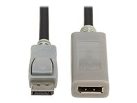 Eaton Tripp Lite Series DisplayPort Extension Cable with Active Repeater and Latching Connector (M/F), 4K 60 Hz, HDR, 4:4:4, HDCP 2.2, 10 ft. (3.1 m), TAA - DisplayPort-kabel - TAA-kompatibel - DisplayPort (hane) till DisplayPort (hona) - DisplayPort 1.2 - 3.1 m - passiv, 4K60Hz stöd, aktiv förstärkare, guldpläterade kontakter - grå, svart P579-010-4K6