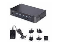 StarTech.com 4-Port DisplayPort 1.4 KVM Switch, 8K 60Hz / 4K 144Hz, 2x USB 3.0 Ports, 4x USB 2.0 Ports, Hotkey Switching, TAA Compliant (D86A2-4-PORT-8K-KVM) - Omkopplare för tangentbord/video/mus/ljud/USB - 4 x KVM/ljud/USB - 1 lokal användare - skrivbordsmodell - TAA-kompatibel D86A2-4-PORT-8K-KVM