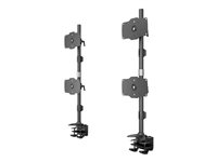 Multibrackets M - Monteringssats (2 klämmor, 2 ställ) - för 4 LCD-bildskärmar - aluminium, stål - svart - skärmstorlek: 24"-32" - disk-monteringsbar 7350105212734