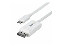 StarTech.com 6.6ft (2m) USB C to DisplayPort 1.2 Cable, Bidirectional - DisplayPort-kabel - 24 pin USB-C (hane) till DisplayPort (hane) - Displayport 1.2/Thunderbolt - 1.9 m - aktiv, dubbelriktad, 4K60Hz stöd - vit CDP2DP2MBW