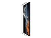 Belkin ScreenForce TrueClear Curve - Skärmskydd för mobiltelefon - 3D - ramfärg svart - för Samsung Galaxy S22 Ultra OVB031ZZ