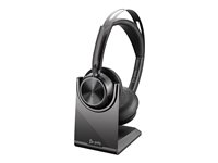 Poly Voyager Focus 2 - Headset - på örat - Bluetooth - trådlös - aktiv brusradering - USB-C via Bluetooth-adapter - svart - Zoomcertifierad 9T9J5AA#AC3