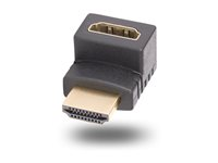 StarTech.com Down Angle HDMI 2.0 Adapter, 90-Degree HDMI Port Saver, M/F - High Speed - HDMI-adapter - HDMI hane till HDMI hona uppåtvinklad - svart - 4K60Hz stöd, dubbelriktad, passiv HDMI2HDMIMFDN
