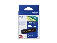 Brother TZe-344 - Standardlim - guld på svart - Rulle (1,8 cm x 8 m) 1 kassett(er) bandlaminat - för Brother PT-D600, P750, P950; P-Touch PT-1880, D450, D800, E310, E550, E800, P900, P950 TZE344